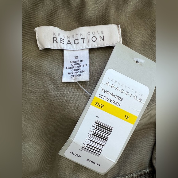 Kenneth Cole Reaction Olive Green Military Hooded Vest - Picture 3 of 12